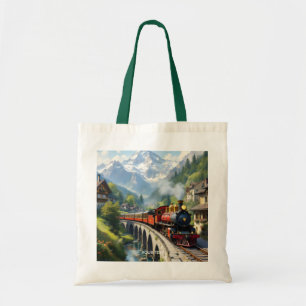 Tote Bag Train antique Imaginaire Crimson