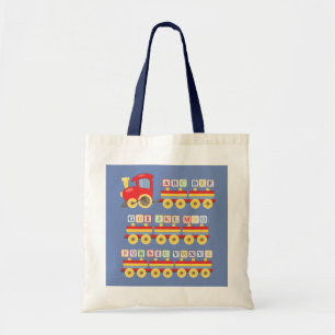 Tote Bag Train de jouets portant des blocs d'alphabet