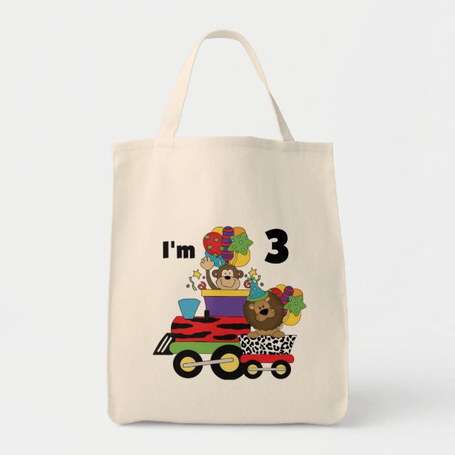 Tote Bag Train de la Jungle 3e Anniversaire Tshirts et cade (Devant)