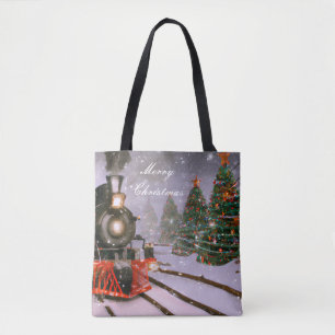 Tote Bag Train forestier de Noël