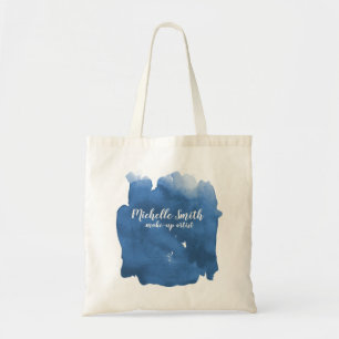 Tote Bag trait de brosse Abstrait couleur bleu aquarelle