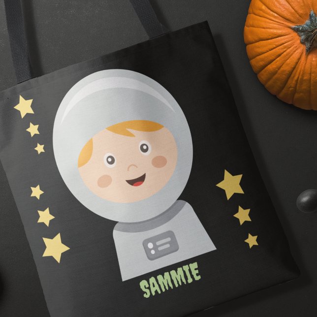Tote Bag Traite Halloween de l'astronaute personnalisé (Créateur téléchargé)