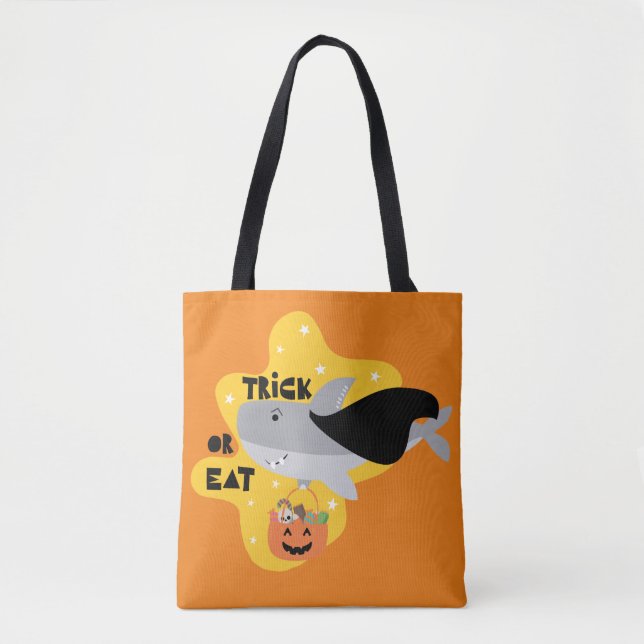 Tote Bag Traitement d'Halloween du requin (Devant)