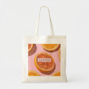Tote Bag Tranche d'orange scintillante pastel personnalisée
