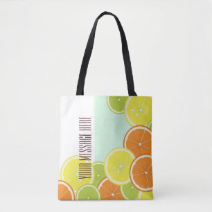 Tote Bag Tranches de fruits à base de menthe vert à la ment
