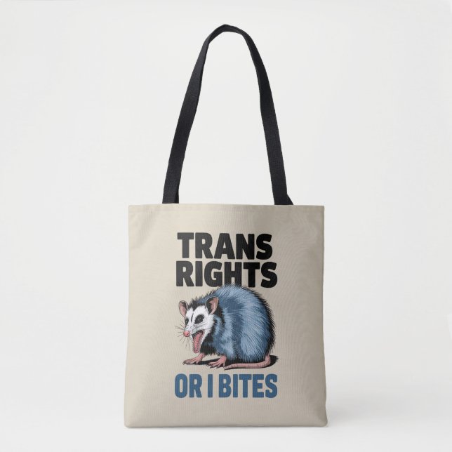 Tote Bag Trans Droits Ou Je Mords Gay Funny Lgbtq Pride (Devant)