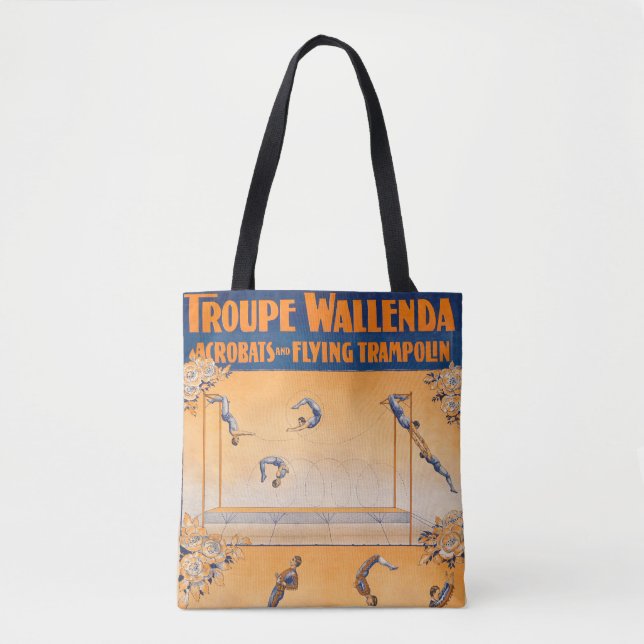 Tote Bag Trapeze, acrobates Et Trampoline Volante (Devant)