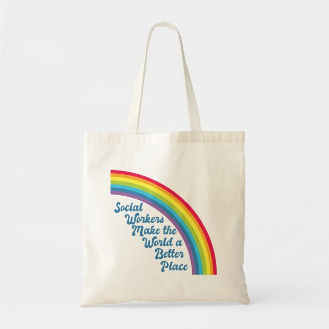 Tote Bag Travail social Citation inspirante Arc-en-ciel (Devant)