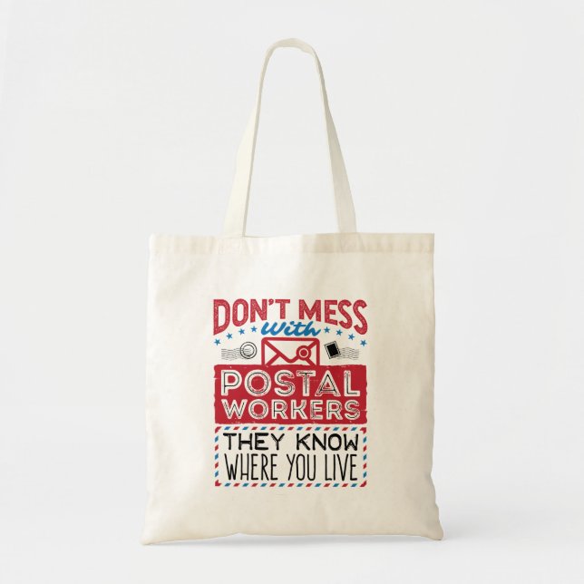 Tote Bag Travailleur Postal Funny Sait Où Vous Vivez (Devant)