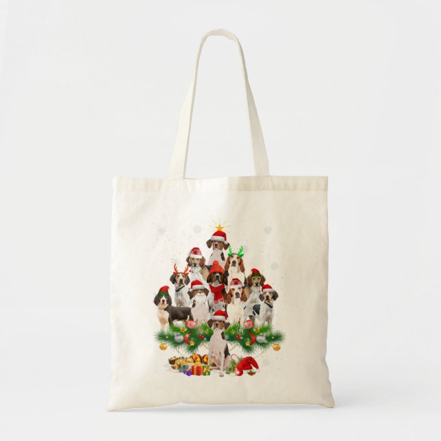 Tote Bag Trek Walker Coonhound Noël Tree Lights Chien (Devant)