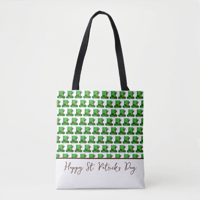 Tote Bag Trendy Green Hats Pattern St. Patrick's Day (Devant)
