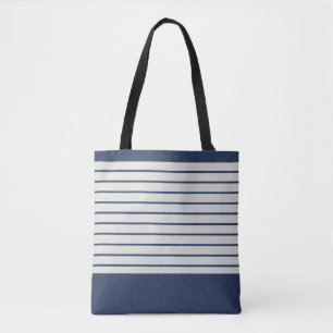 Tote Bag Trendy Navy Stripes