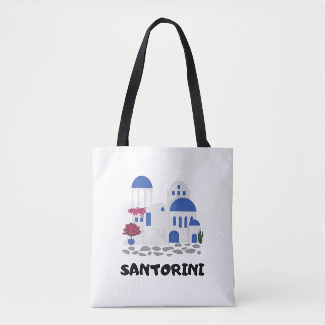 Tote Bag Trendy Santorini Grèce Architecture Travel (Devant)