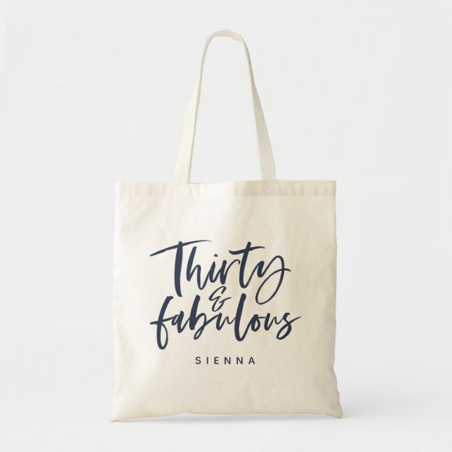 Tote Bag Trente et fabuleux texte de script de marine (Devant)