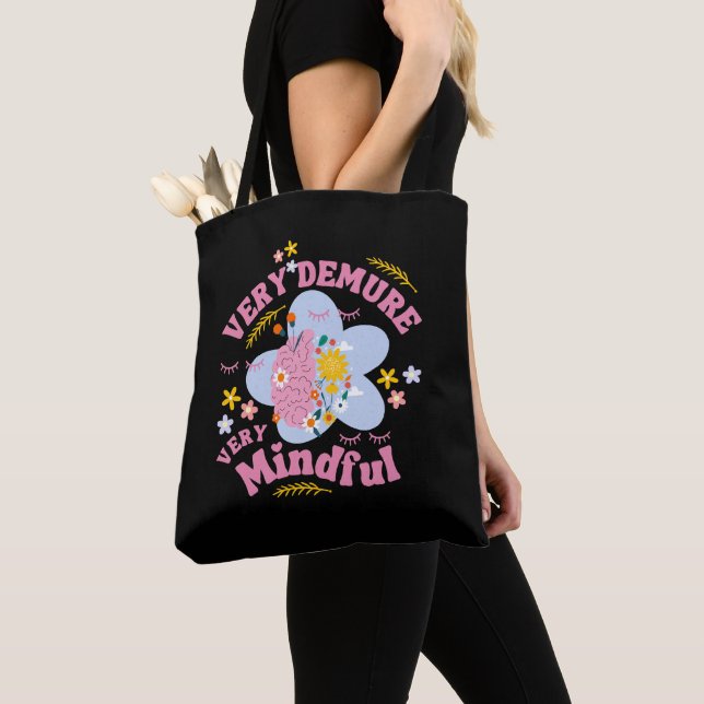 Tote Bag TRÈS DÉMOCRATIQUE BIEN-ÊTRE Floral TRÈS MINEUX (De près)