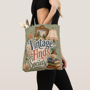 Tote Bag Trésors de Cottage Vintage Vert