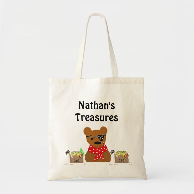 Tote Bag Trésors de l'ours pirate (Devant)