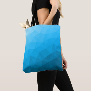 Tote Bag Triangle motif de maillage géométrique dégradé cya