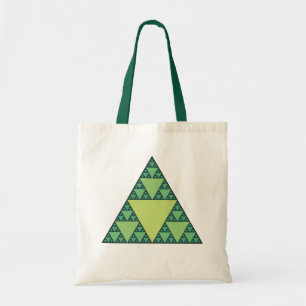Tote Bag Triangle Sierpinski dans les tons verts