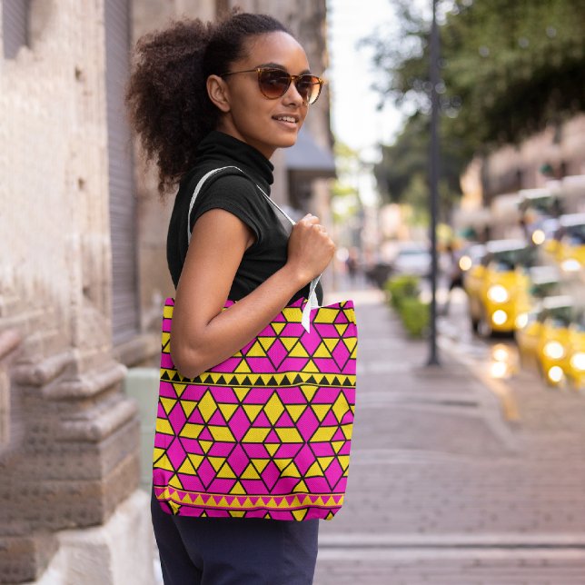 Tote Bag Triangles jaune rose (Créateur téléchargé)