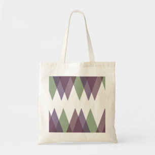 Tote Bag Triangles mauve et vert