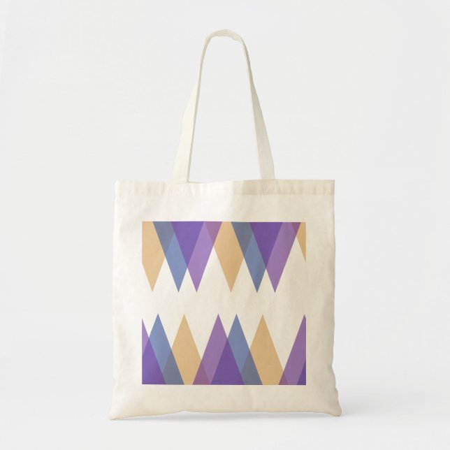 Tote Bag Triangles pourpre, bleu et jaune (Devant)