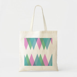 Tote Bag Triangles rose et vert