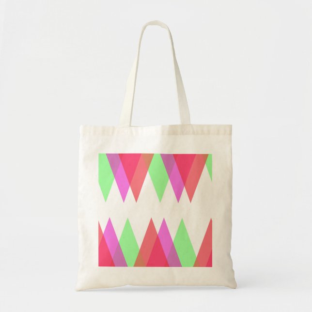 Tote Bag Triangles rouge et vert (Devant)