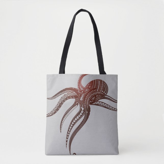 TOTE BAG TRIBAL POLYNÉSIEN OCTOPUS (Devant)