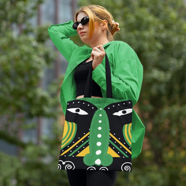 Tote Bag Tribal rituel vert (Créateur téléchargé)