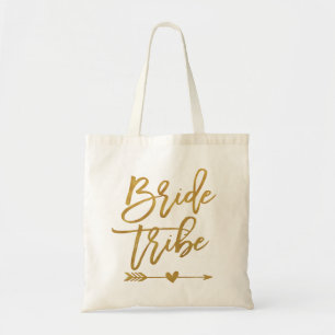 Tote Bag Tribu de mariée faux papier d'or cadeau de demoise