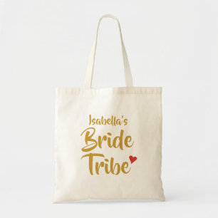 Tote Bag Tribu de mariée personnalisée cœur rouge