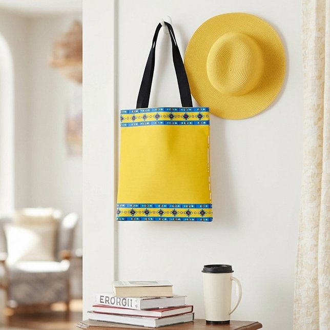 Tote Bag Tribus bleue et jaune (Créateur téléchargé)