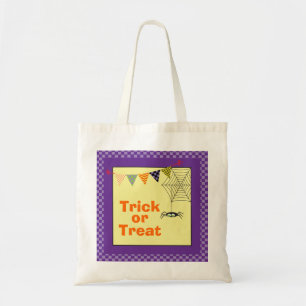 Tote Bag Trick or Treat Araignée Halloween Violet