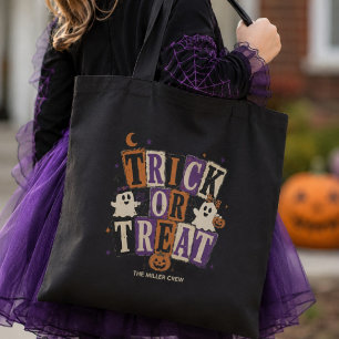 Tote Bag Trick or Treat Gentil Fantôme Halloween Famille ou