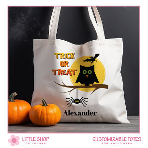 Tote Bag Trick or Treat Halloween de la chouette effrayante