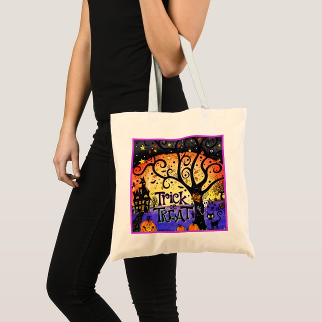 Tote Bag Trick or Treat Halloween plaisant (Devant (produit))