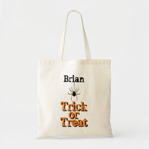 Tote Bag Trick or Treat Personnalisez votre nom Éffrayant S