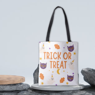 Tote Bag Trick or treat violet et orange