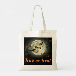 Tote Bag Trick or Treat Your NAME Éffrayant Crows Canvas Ca