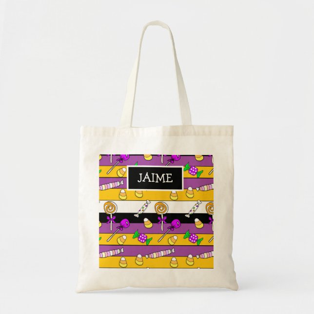 Tote Bag Trick ou traitement Halloween bonbons Personnalisé (Devant)