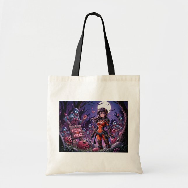 Tote Bag Trick ou traiter Halloween Zombies distribuer le c (Devant)