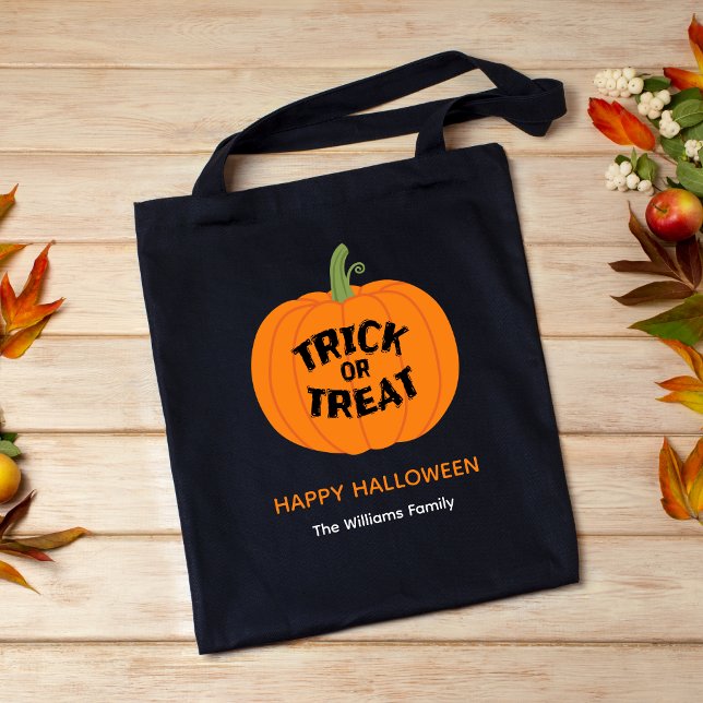 Tote Bag Trick ou Treat mignon Citrouille Halloween (Créateur téléchargé)