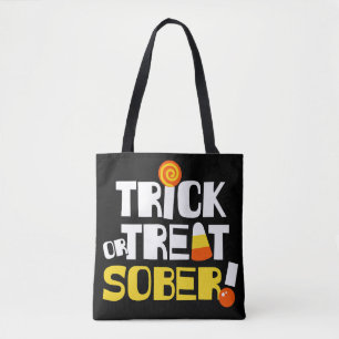 Tote Bag Trick ou Treat Sober pour Halloween en récupératio