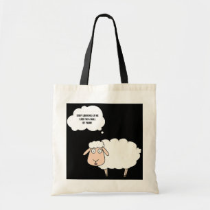 Tote Bag Tricot Crochet Drôle Mouton Graphique Balle en Fi