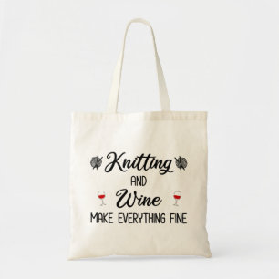 Tote Bag Tricot et vin Rendre tout fin