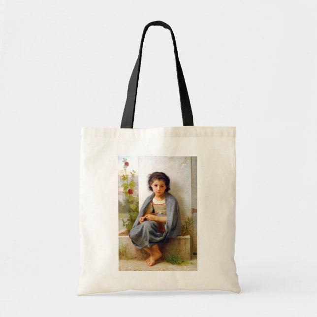 Tote Bag Tricot fille, Bouguereau (Devant)