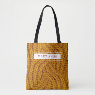Tote Bag Tricot jaune personnalisé