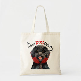 Tote Bag Tricoter ou traiter Halloween Barbet noir Vampire