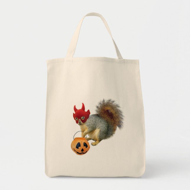 Tote Bag Tricoter ou traiter l'écureuil (Devant)